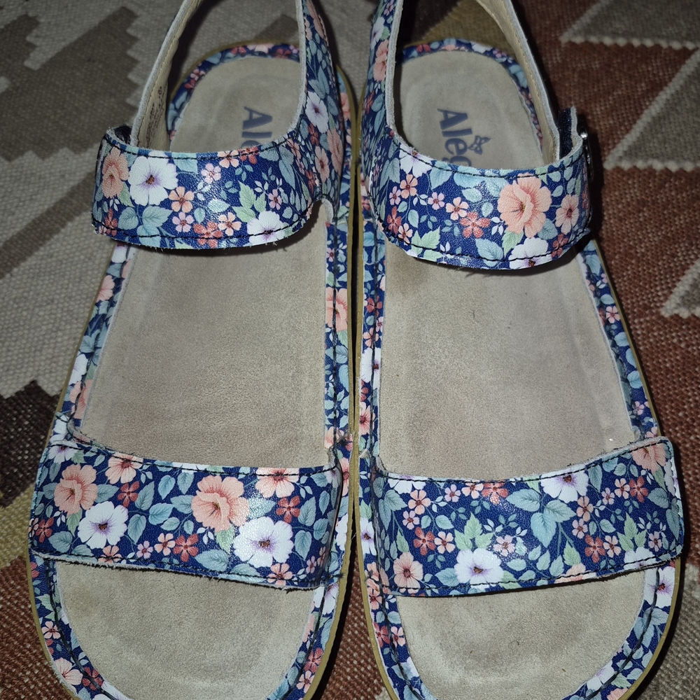 🔥Alegria PG Lite 39 8.5 Springer Floral Print Leather Sandal Rocker Platform - Picture 3 of 11